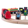 Diecast Model car Combination Of Magnetic Electric Locomotive Train Wooden Railway Accessories Compatible With All brands Tracks 221103