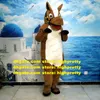 Brown Donkey Horse Pony Steed Courser Mascot Costume Adult Cartoon Character Corporate Communications Cartoon Props zz8006