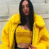 Pelliccia da donna 2022 di marca spessa cappotti finti donna Steetwear streetwear femminile giallo soprabito giacche cappotto caldo invernale moda