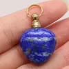 Pendanthalsband 1st Natural Reiki Heal Lapis Lazuli Rose Quartzs Stone Charm Halsband Essential Oil Diffuser Bottle Storlek 22x33mm