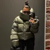 Femmes vers le bas hiver décontracté noir surdimensionné bulle manteau pour femmes 2022 mode fermeture éclair écharpe col court doudounes vert Parka