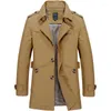 Erkek trençkot moda erkek ceketler marka rahat iş ceketi erkek boş zamanlar palto erkek tek göğüslü rüzgar köprüler artı boyutu