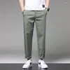 Men's Pants Summer Men Thin Stretch Korean Casual Straight Fit Elastic Waist Business Classic Trousers Male Army Green Black Gray 5XL