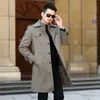 Men's Trench Coats 2022 Autumn/Winter New Men's Detachable Wool Inner Medium Length Trench Coat Men's Thickened Warm Loose High Quality Coat M-4XL T221102