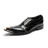 Italienische schwarze Metall-spitze Zehen-Hochzeits-Party-Kleid-Schuhe männliche Leder-Brogue-Schuhe plus Größen-Mann-Geschäfts-Oxford-Schuhe