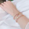 Link Bracelets YUN RUO Rose Gold Color Fashion Fortunate Calabash Stretch Bracelet Woman Gift Titanium Steel Jewelry Never Fade Wholesale