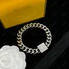 Kolczyki designerskie bransoletki srebrny naszyjnik łańcuch biżuterii luksus listu wisiorek f bransoletka dla kobiet mężczyzn na kolczyku akcesoria bijou236g