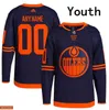 Пользовательский Edmonton Men Men Women Youth Oilers хоккейные трикотажные изделия 55 Дилан Холлоуэй 18 Зак Хайман 91 Эвандер Кейн 13 Джесси Пулджуджарви 56 Kailer y