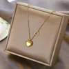 Choker 18K Plaqué Or Pendentif Colliers Pour Femmes Coeur Collier Mignon En Acier Inoxydable Bijoux Fête D'anniversaire Cadeau