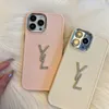 Cas de téléphone portable de luxe Designer Golden Diamond Letters Case pour iPhone 14 Pro Max Plus 13 12 11 Mode Rose Bleu Phonecase Cover Shell