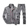 Men's Tracksuits 1 Set Stylish Jacket Pants Temperament Two Piece Loose Pure Color Jackets Drawstring Trousers Zipper