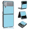 Telefoonhoesjes voor Samsung Galaxy Z Flip 4 3 Funda Z vouw lychee litchi sticker pu lederen plastic achterste kast cover