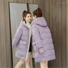 Женские траншевые пальто зима вниз по хлопковой куртке Женская корейская версия свободно 2022 года.