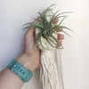 Ręcznie tkany bohemian talerz siatkowy torba powietrza ananasowego koszyk kwiatowy bawełniany okrągłe wykwintne artystyczne atmosfera kreatywna biała myjka canasta de flores