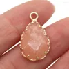 Pendentif Colliers Naturel Rose Aventurine Goutte D'eau Forme Charmes Pour La Fabrication De Bijoux DIY Collier Boucles D'oreilles Accessoires 14x23mm