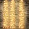 ストリングス200/600インチの滝の弦の光照明付きの妖精の銅線ワイヤー屋外の庭の装飾用