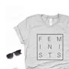 Magliette da donna con stampa quadrata femminista Maglietta da donna Casual divertente per Lady Yong Girl