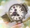 Prix le plus bas hommes chronomètre montre 45mm mouvement à quartz en cuir véritable ceinture horloge verre saphir Super président classique montres-bracelets cadeau de Noël préféré
