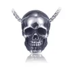 Pendant Necklaces Punk Skull Necklace Men Stainless Steel Box Chain Vintage Gothic Jewelry Hip Hop Collier Homme Accessories