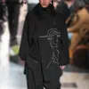 Мужские траншеи Coats 2022 Мода Мужчины Печатные пальто с длинным рукавом с длинными рукава