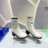 Boots Designer Women Diamond Platform Chunky Heel Leather Outdoor Lady Party