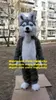 Fantasia de fúria de pele longa com fúria fórmula de mascote lobo husky cachorro fursuit de cartoon adulto caráter fofo adorável fazer as honras zz7653