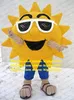 Costume de mascotte de plage d'été soleil