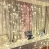 Strings 6x3/3x3m Cortina de LED iCicle String Lights Christmas Fairy Light Garland ao ar livre para festa de casamento decoração de jardim Navidad