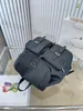 Nylon Backpack Bag Women Re-Nylon Medium Saffiano Waterproof Shoulderbag Outdoor Travel Messenger Multipocket Casual Totes Metal T235G