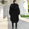 Pelliccia da uomo Pelliccia sintetica Mauroicardi Inverno Nero Oversize Lungo Caldo Soffice Cappotto di pelliccia sintetica Donna con cappuccio Manica lunga Cerniera Sciolto Moda coreana 2021 T221102