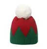 Berretto di lana con cuciture rosse e verdi europee e americane Cappello lavorato a maglia Cappello di Natale Cappellini con teschio