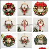 Coroas de flores decorativas bonitas 30 cm/12 polegadas guirlanda de natal artificial enfeite de porta da frente guirlanda pendurada em vime ornamento dhtxb