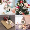 Decorações de Natal 10pcs inacabados ornamentos de madeira PREDELIZELOS Fatias de madeira com férias penduradas enfeites pintando DIY Craft