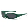 Solglas￶gon 2022 Vintage Small Alien Oval Steampunk Men Women Punk Eyeglasses Sport Sun Glas￶gon Goggle Shades Y2K Eyewear