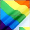 Bandeira bandeira de festa festivo suprimentos home jardim 14x21cm arco -íris orgulho gay stick small mini manuseio de mão lgbt decorações 5x otyek