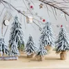 クリスマスの装飾人工松の木白い雪のミニ飾り飾り飾りデスクトップパーティーの装飾