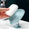 Soap Dishes Leaf Shape Box Drain Holder Bathroom Shower Portable Plastic Sponge Tray Kitchen Accessories