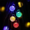 Strings Crystal Ball LED String Light 7M 50LEDS Solar Powered For Outdoor Garden Lawn Party Christmas Wedding Decorations