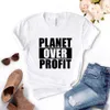 Planet Over Profit Print Womens Womens T Shirt Casual Funny For Yong Lady Girl Top