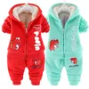 Clothing Sets Winter baby clothes plus velvet thick two-piece suit boys and girls toddlers warm cartoon bear hooded jacket pants 221103