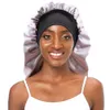 Extra Long Satin Bonnet for Women Silky Sleep Cap Double Layer Long Hair Bonnets Braids Curly Soft Elastic Band Quality