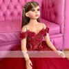 Precioso vestido rojo de encaje con flores para niñas, apliques de boda, perlas, vestidos de bola de cristal, vestido de niño, sesión de fotos de primera comunión