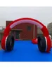 Inflatable Bouncers Advertising red and black Inflatable Earphone Headphone Model with led lights for music festival DJ stage decoration