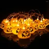 Strängar led sträng lampa halloween pumpa lampor varm ljus spöke festival dekorativa lampor påsk / spökad husatmosfär