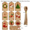 Christmas Decorations 50pcs Merry Kraft Paper Tags Gift Label DIY Package Wrapping Santa Claus Hang Tag With Rope Wedding Favors