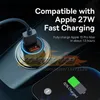 CC305 60W chargeur de voiture Charge rapide 4.0 3.0 Type C PD Charge rapide FCP SCP AFC chargeurs de voitures pour Xiaomi iPhone Huawei Samsung