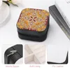 Smyckesp￥sar - Sand Manala Storage Box Portable Pu Leather Organizer Travel Case Boxes Mandala runda prydnad