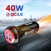 CC312 Carregador de carro USB duplo Fast Charging Quick Charge 3.0 QC3.0 PD Tipo C Carros USB Chargers para iPhone Xiaomi Samsung