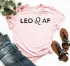 Maglietta con stampa Leo Af T-shirt divertente da donna casual a vita bassa per Lady Yong Girl Top Tee