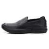 Sandals Casual Mens Soft Leather Slip On Loafers Closed Toe Breathable Hollow Out Summer Vintage Work Shoes 46